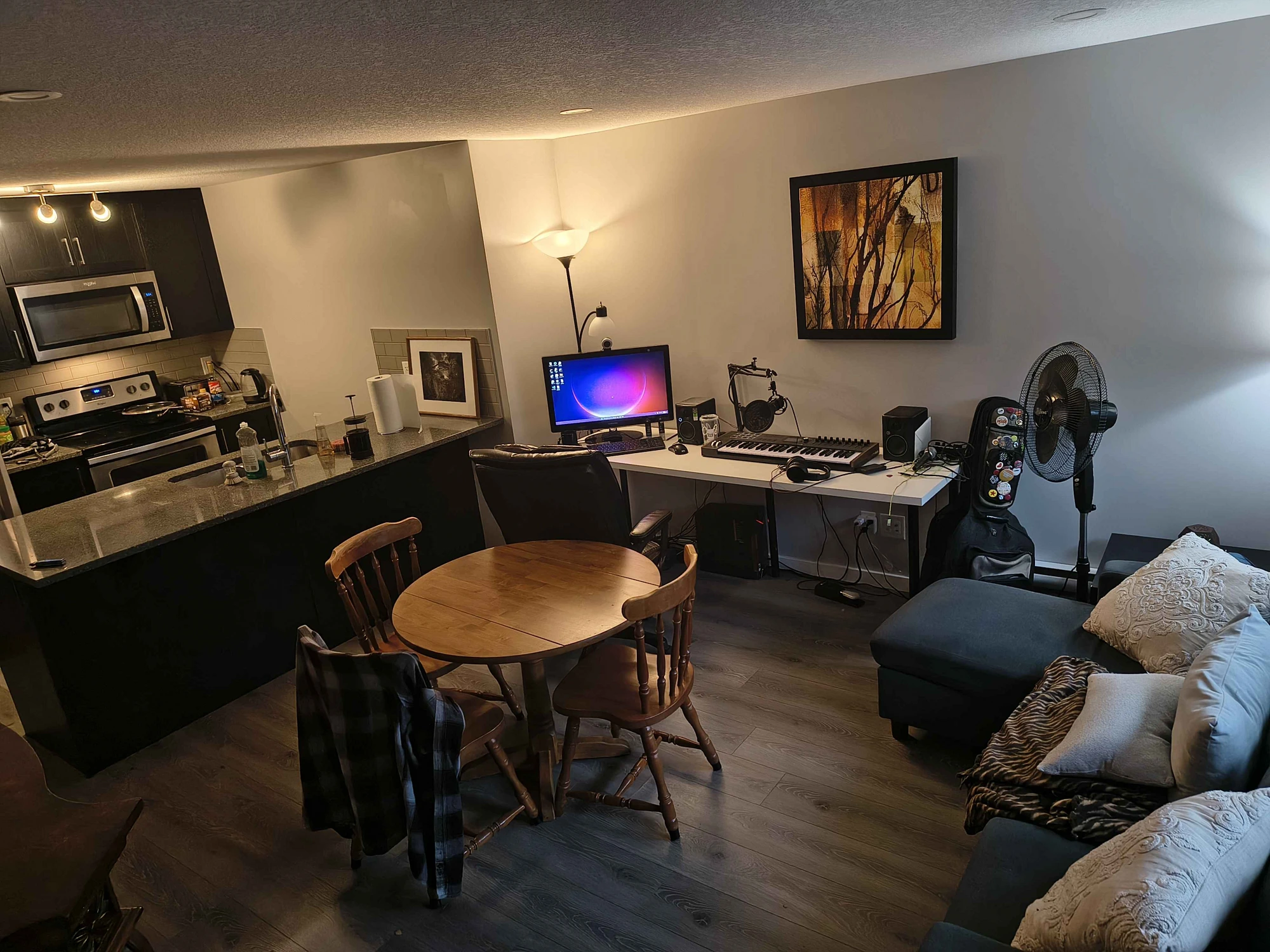 The home studio — synth, microphone and workstation